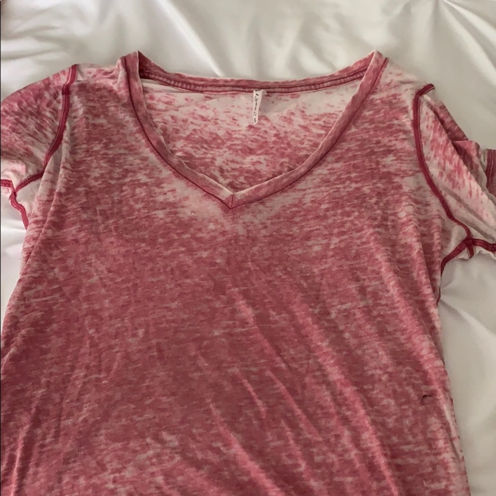 Pink acid wash t shirt